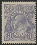 1924 Australia  SG.79 3d dull ultramarine.  Perf 14 mounted mint