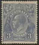 1926 Australia  SG.90 3d dull ultramarine.  wmk 'small crown over A' Perf 14 mounted mint