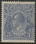 1926 Australia  SG.90 3d dull ultramarine.  wmk 'small crown over A' Perf 14 mounted mint