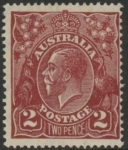 1927 Australia  SG.89 2d red-brown .  wmk 'small crown over A' Perf 14 mounted mint