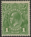 1926  Australia  SG.95 1d sage green die I. perf 13½ x 12½  U/M (MNH).