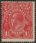 1924  Australia  SG.77 1½d  scarlet.  variety 'crown flaw'  mounted mint.