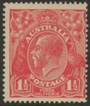 1924  Australia  SG.77 1½d  scarlet. variety 'no top to crown'  mounted mint.