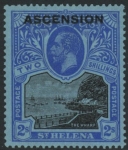 1922 Ascension KGV  SG.7  2s black & blue/blue.stamp of St Helena overprinted 'Ascension'  U/M (MNH)