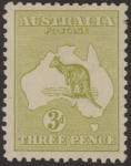 1917  Australia  SG.37b 3d olive-green. die II mounted mint.