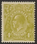 1929  Australia  SG.102 4d yellow-olive. mounted mint.