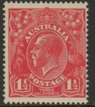 1924  Australia  SG.77a 1½d. scarlet very thin paper. U/M (MNH).