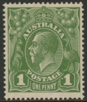 1924  Australia  SG.76a 1d. sage green dot before 1 mounted mint.