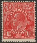 1927  Australia  SG.96a 1½d. golden scarlet.  mounted mint.