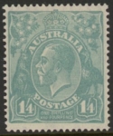 1927  Australia  SG.93 1/4d pale greenish-blue. mounted mint.