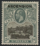 1922 Ascension KGV SG.4 2d black & grey. Stamp overprinted 'Ascension'  M/M