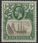 1924  Ascension  SG.10a  1d  grey-black & black 'broken mainmast'. M/M