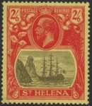 1922  St. Helena  SG.94  2/6d grey & red/yellow. LM/M.