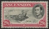 1938 Ascension  SG.45  2/6d black & deep carmine. mounted mint.