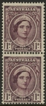 1944  Australia  SG.203a  1d brown-purple. coil pair   U/M  (MNH)