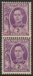 1949  Australia  SG.205b  2d bright purple. coil join pair U/M  (MNH)