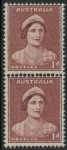 1942  Australia  SG.181a  1d maroon. coil pair. U/M  (MNH)