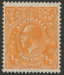 1933  Australia.  SG.124   KGV ½d  orange. mounted mint.