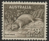 1956  Australia  SG.230c  9d chocolate. U/M (MNH)