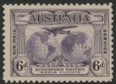 1931 Australia  SG.123a  6d violet. variety. re- entry 'FO' & 'LD' double.  U/M (MNH)