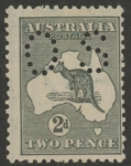 1914 Australia  SG.O18  2d grey 'OS' perfin. mounted mint.