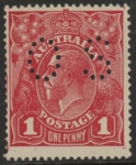 1914 Australia  SG.O39  1d carmine red 'OS' perfin. mounted mint.