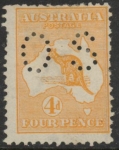 1914 Australia  SG.O21  4d orange 'OS' perfin. mounted mint.