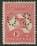 1914 Australia  SG.O17d  1d carmine red die II, 'OS' perfin. mounted mint.