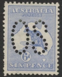 1913 Australia  SG.O8  6d ultramarine die II, 'OS' perfin. mounted mint.