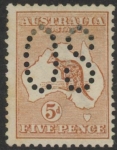 1913 Australia  SG.O7  5d chestnut  'OS' perfin. mounted mint.