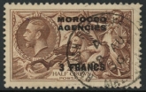 Morocco Agencies -  'French'  SG.225  3F on 2/6d chocolate-brown. very fine used.