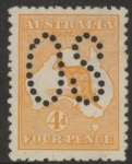 1913  Australia  SG.O6 6d orange Die II perfin OS  lightly mounted mint.