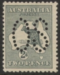 1913  Australia  SG.O3 2d grey Die I perfin OS  mounted mint.