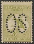 1913  Australia  SG.O5 3d olive Die I perfin OS U/M (MNH)