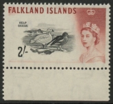 1966 Falklands SG.204a  2/-  black & lake-brown (DLR) U/M (MNH)