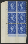 S24 1d crowns wmk. violet phos  Cyld. 5 no dot perf E/I U/M (MNH)