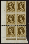 S140  1/-  crowns wmk. violet phos.Cyld. 4 dot perf P/E   U/M (MNH).