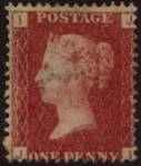 SG.43 1d rose red. corner letters 'JI' Plate 143  mint Original Gum