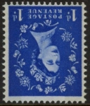 SG.611wi  1d ultramarine  2 bands (1960 Phosphor crowns. inverted wmk.) U/M (MNH)