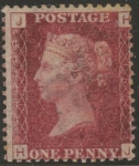 SG.43 1d rose red. corner letters 'HJ' Plate 157  mint Original Gum