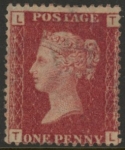 SG.43 1d rose red. corner letters 'TL' Plate 158  mint Original Gum