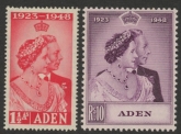 Aden  - 1948 Royal Silver Wedding. SG.30-1  lightly mounted mint.