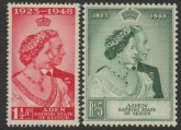 Aden/ Seiyen   - 1948 Royal Silver Wedding. SG.14-5   mounted mint.