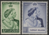 Cayman Islands - 1948 Royal Silver Wedding. SG.129-30 mounted mint.