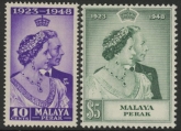 Malaya-Perak  - 1948 Royal Silver Wedding. SG.122-3   mounted mint. (cat. value £23.00)