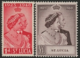 St.Lucia - 1948 Royal Silver Wedding. SG.144-5 mounted mint.