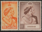 Zanzibar   - 1948 Royal Silver Wedding. SG.333-4 mounted mint.