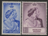 Falkland Islands - 1948 Royal Silver Wedding SG.166-7 mounted mint