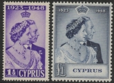 Cyprus - 1948 Royal Silver Wedding SG.166-7 mounted mint