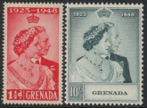 Grenada - 1948 Royal Silver Wedding SG.166-7 mounted mint